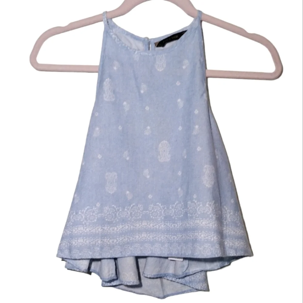Zara Printed Sleeveless Cropped Top